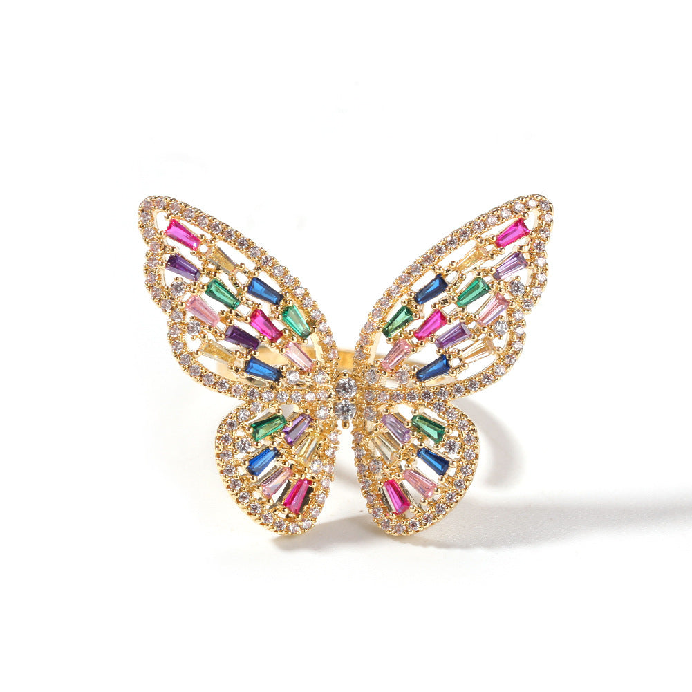 Rings 3D Hollow Butterfly Ring Adjustable St. Valentine's Animal