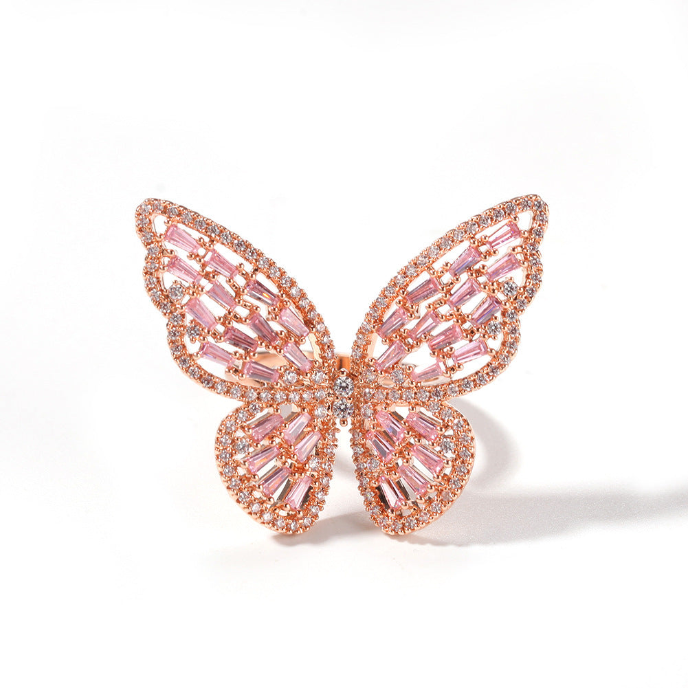 Rings 3D Hollow Butterfly Ring Adjustable St. Valentine's Animal