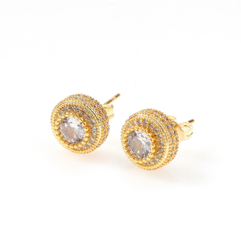 Earrings Zircon Round Earrings Spectrum St. Valentine's