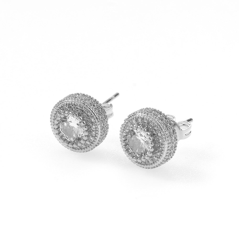 Earrings Zircon Round Earrings Spectrum St. Valentine's