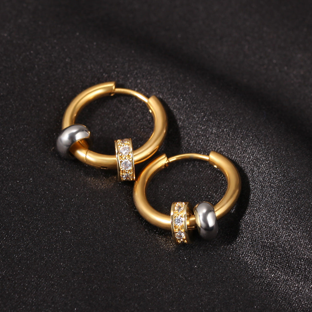 Earrings Rhinestone 'Double Ring' Earrings