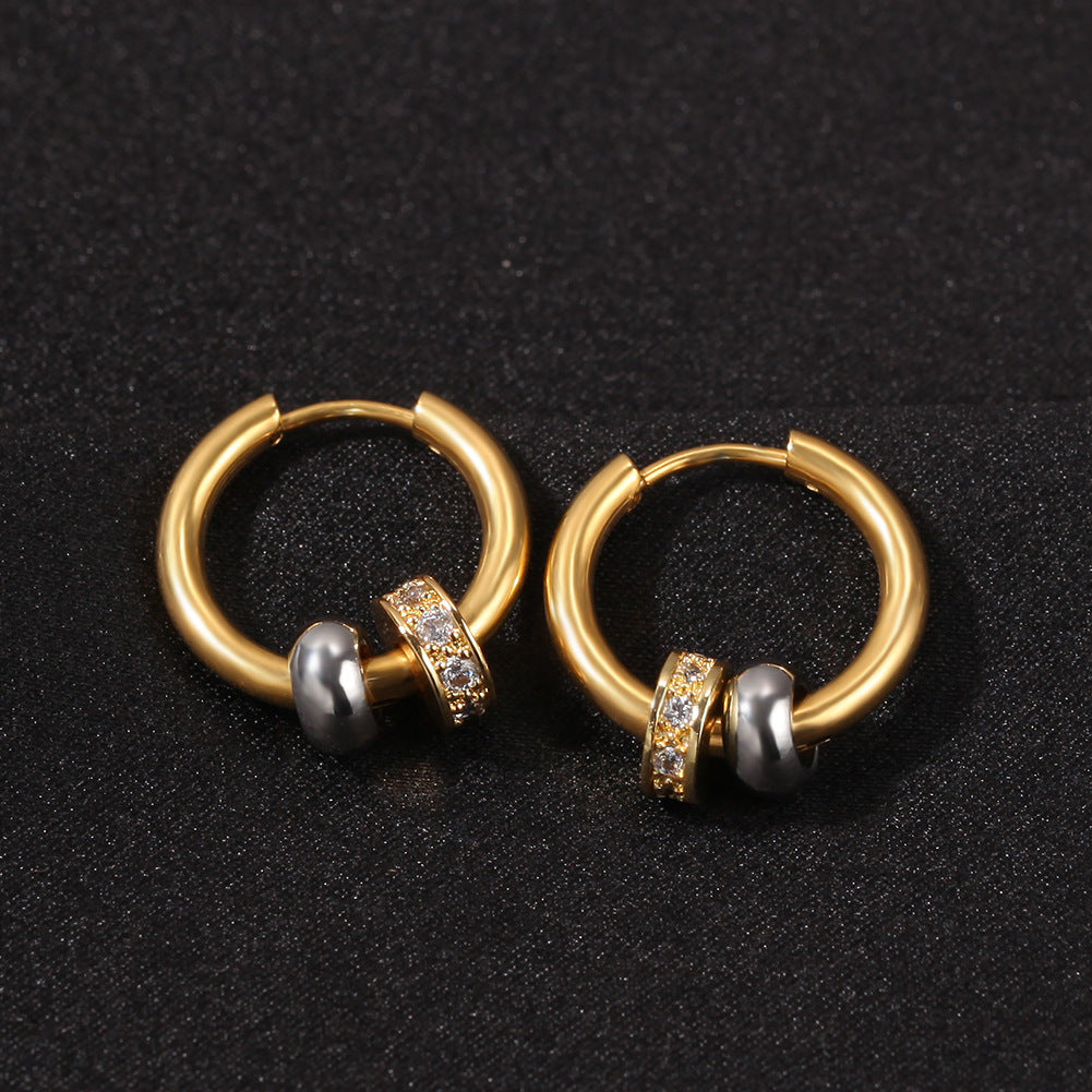 Earrings Rhinestone 'Double Ring' Earrings