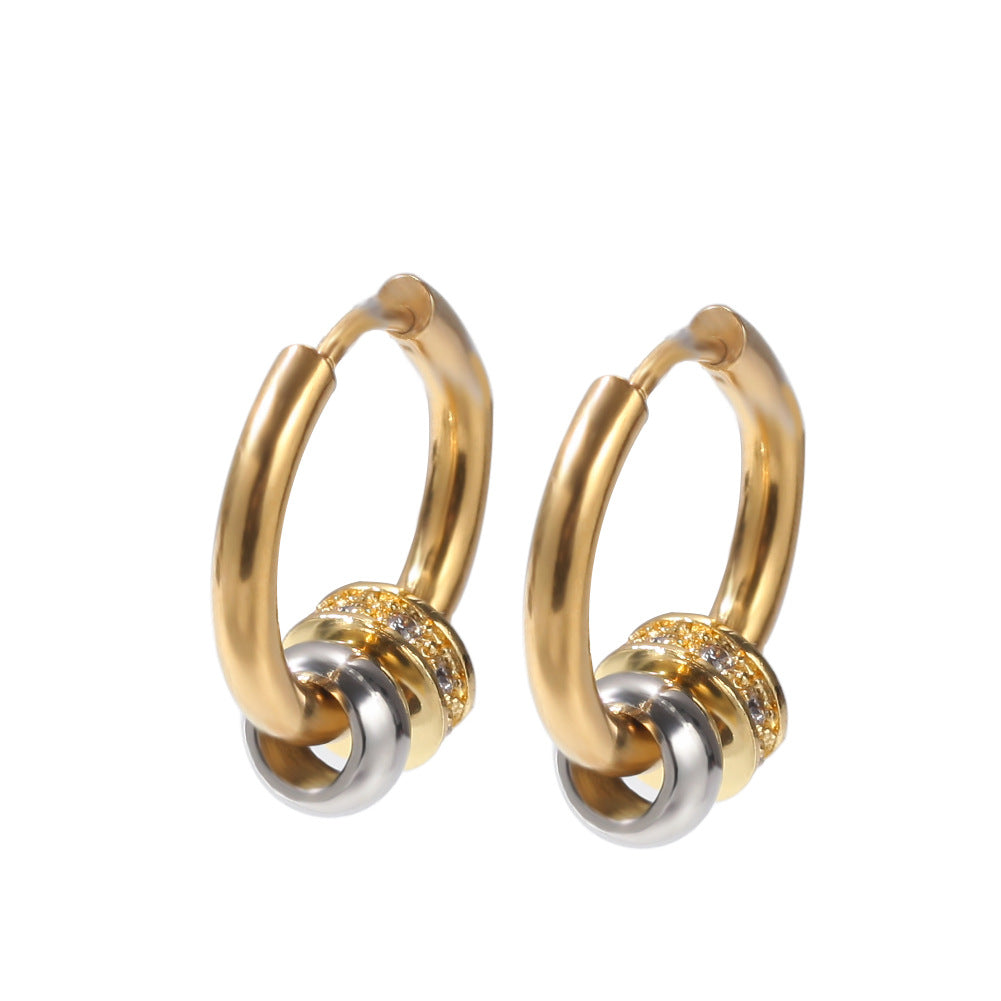 Earrings Rhinestone 'Double Ring' Earrings