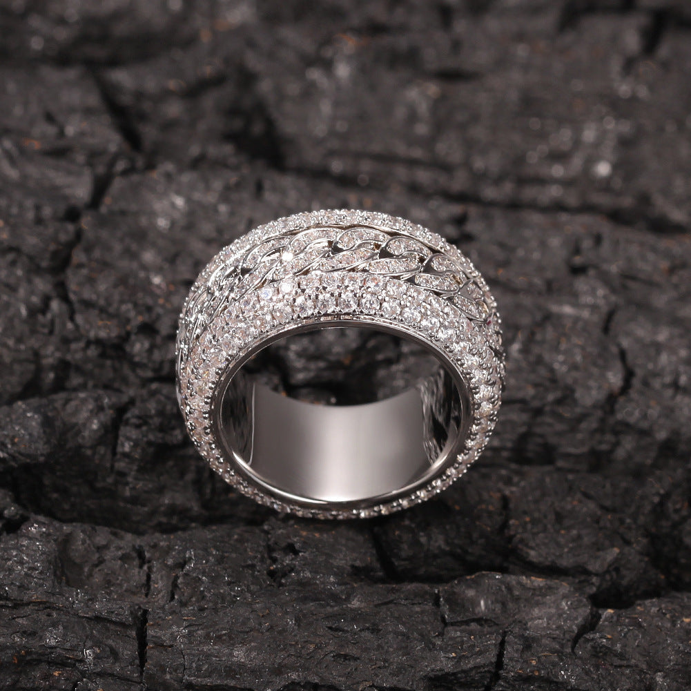 Rings Hip Hop Micro Zircon Rotatable Cuban Ring Spectrum Royalty