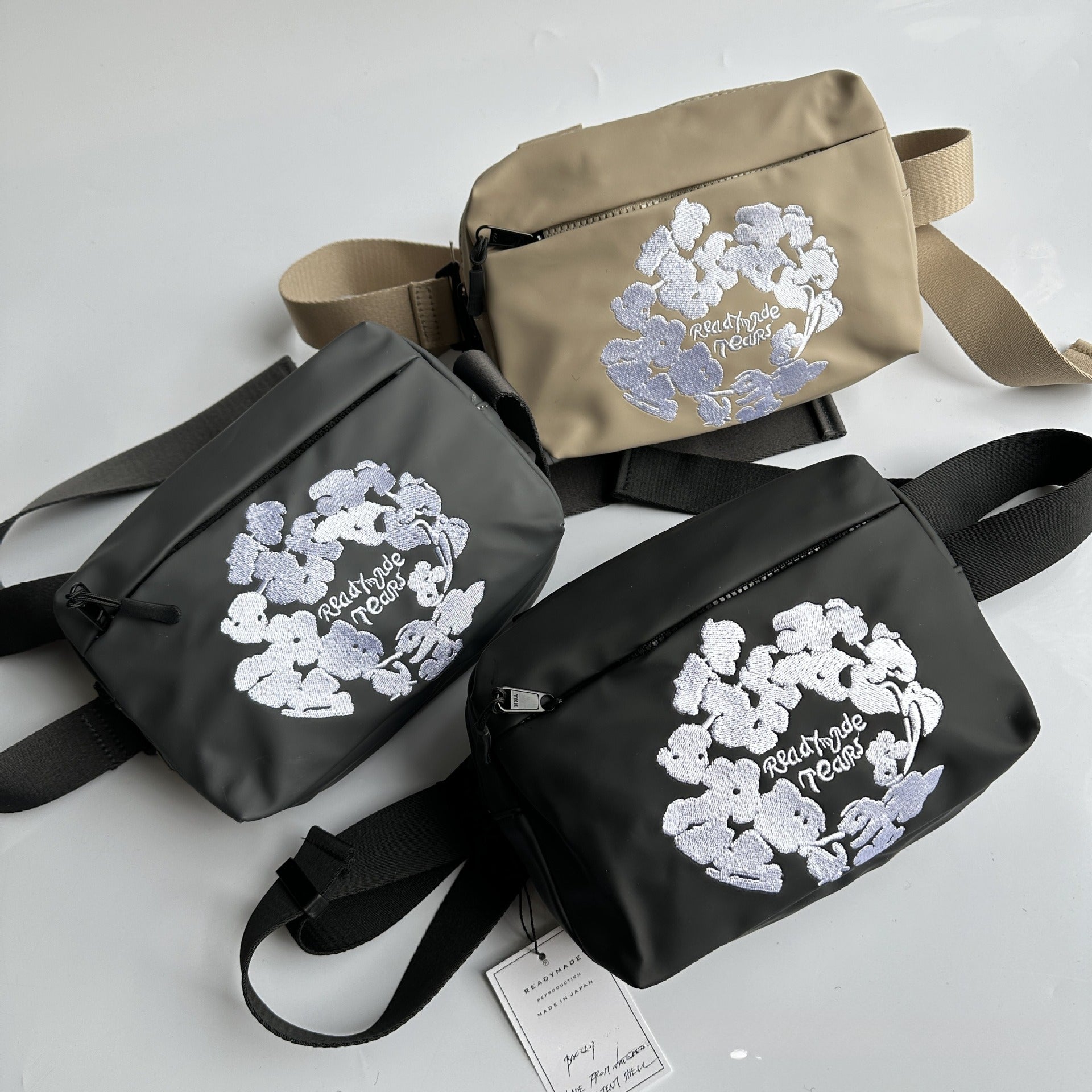 DENIM TEARS Bags embroidered shoulder bag horizontal messenger bag
