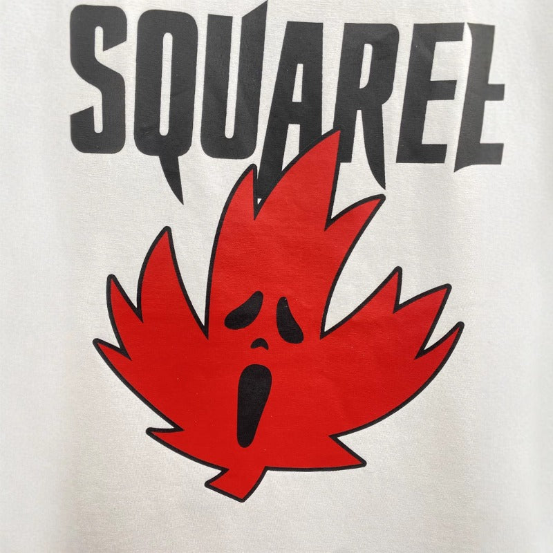 DSQ2 Maple Leaf Monogram Print Trendy Short Sleeves