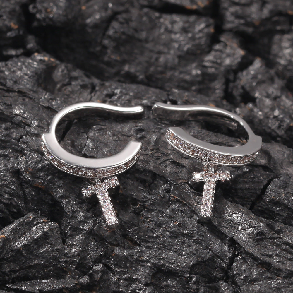 Earrings Zircon 'Cross' Earring Crosses