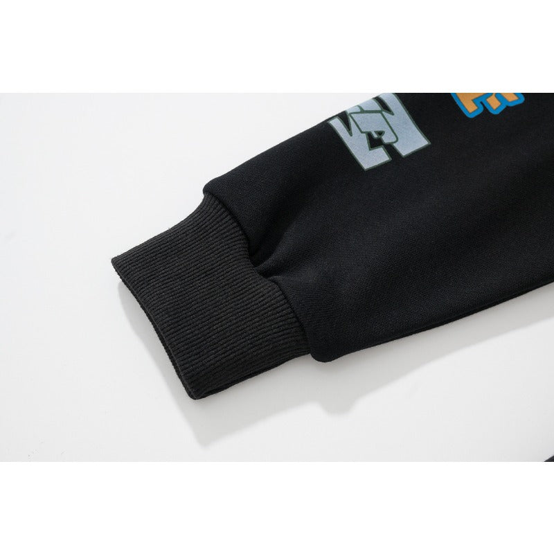 OW  hoodie Slogan Cartoon Arrow Pattern Pullover Hood
