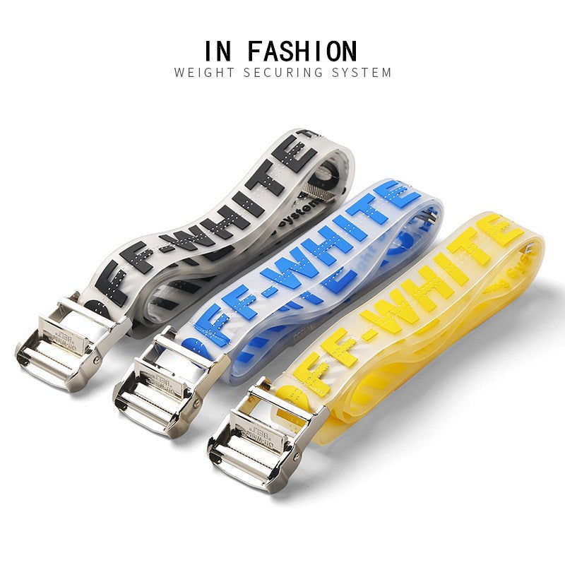 OW  Belt Embroidered Metal Head Belt
