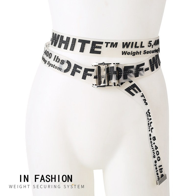 OW  Belt Embroidered Metal Head Belt