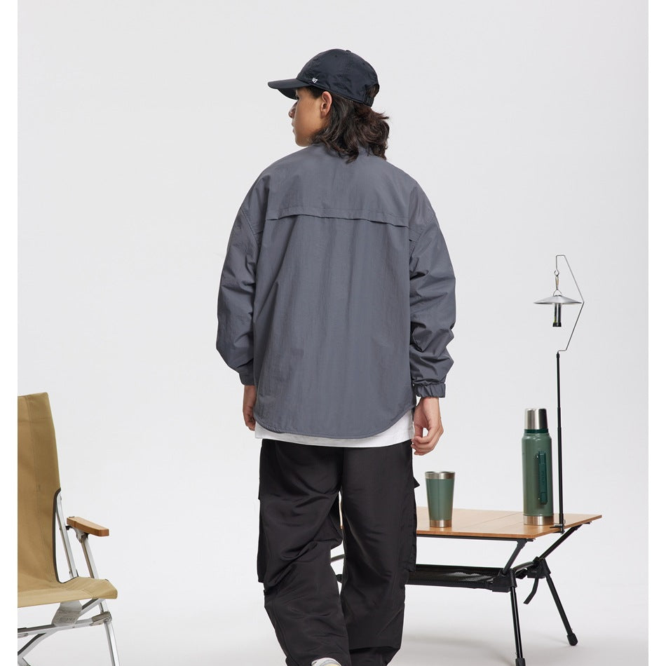 Unisex Jacket Waterproof Wind-Resist Tool Wind Jacket Men's Long-Sleeve Shirt