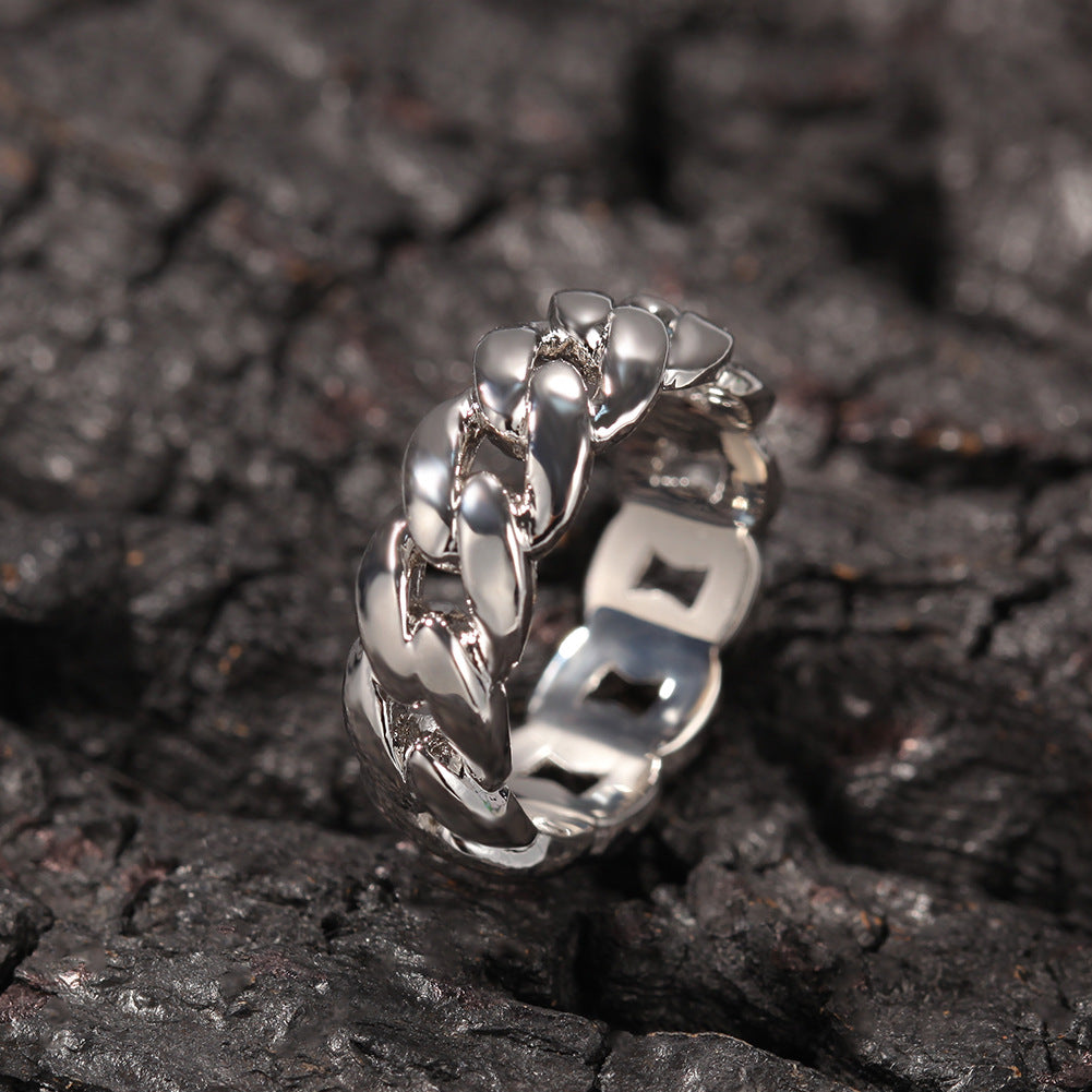 Rings Glossy Cuban Chain Ring Copper St. Valentine's