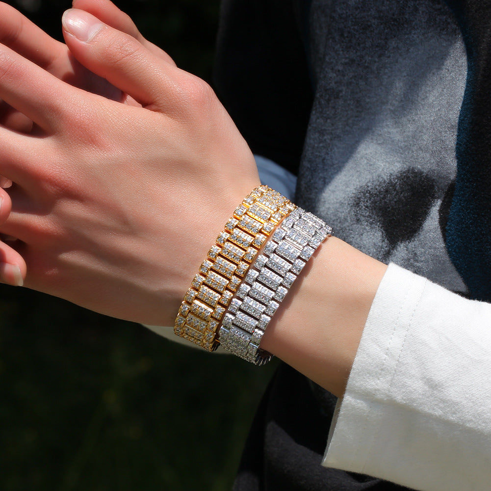 Bracelet Hip Hop Zircon Watch Bracelet Spectrum St. Valentine's