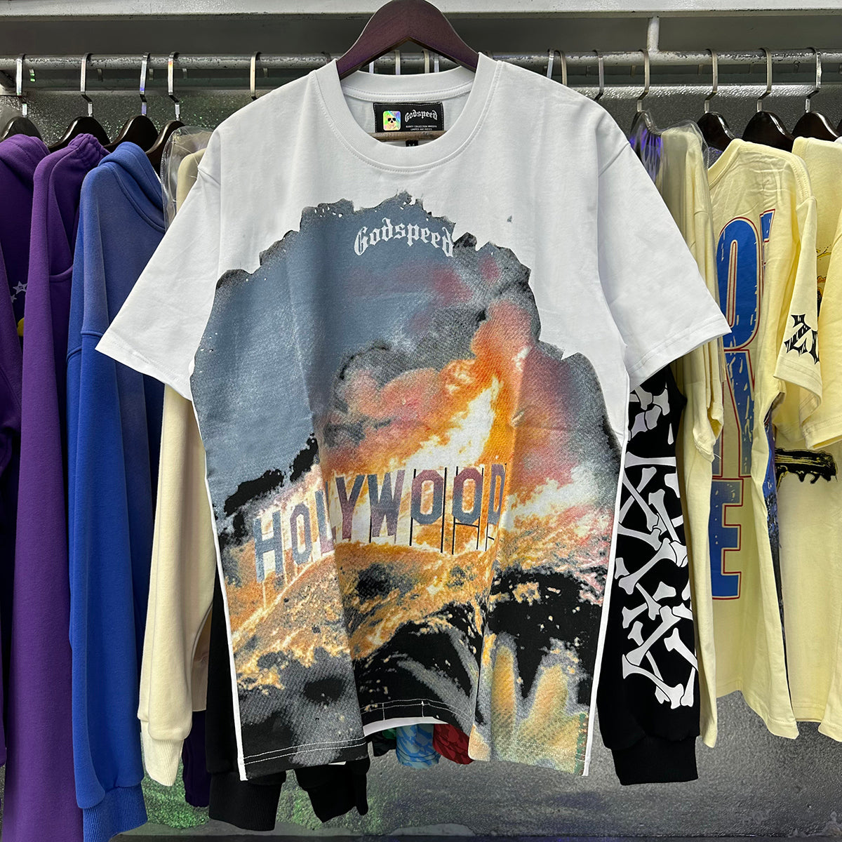 Godspeed t Shirts Technology Robot Printing Cotton Casual Short Sleeve Men and Women