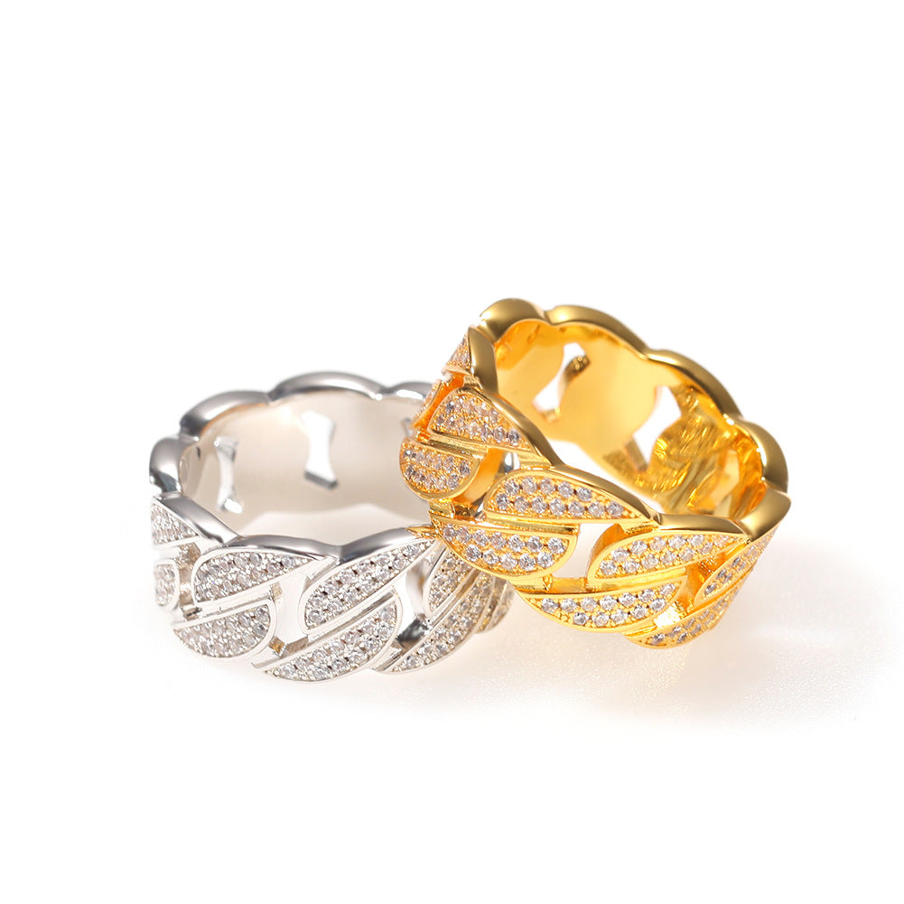 Rings Hip Hop Zircon Cuban Ring Couple Spectrum St. Valentine's