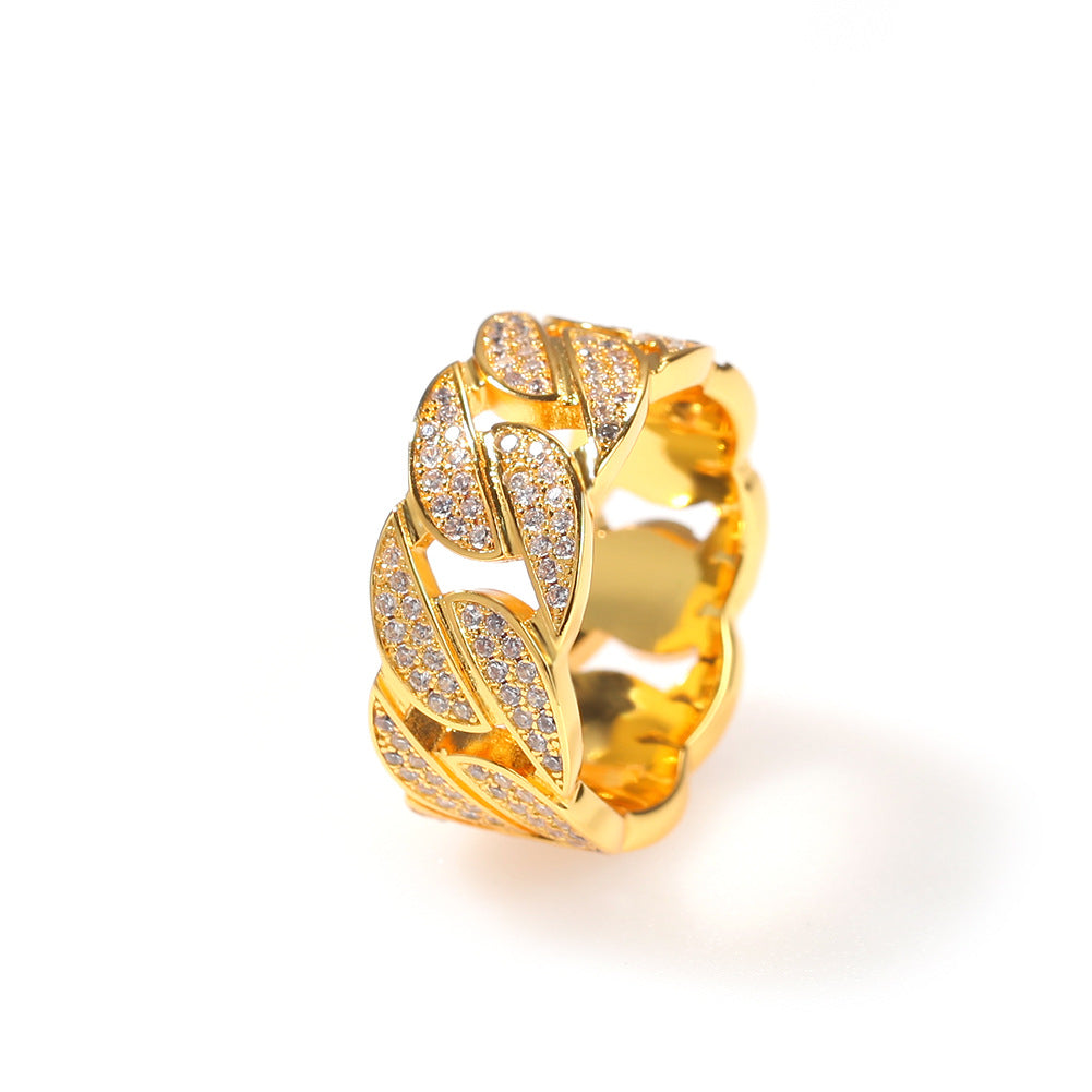Rings Hip Hop Zircon Cuban Ring Couple Spectrum St. Valentine's