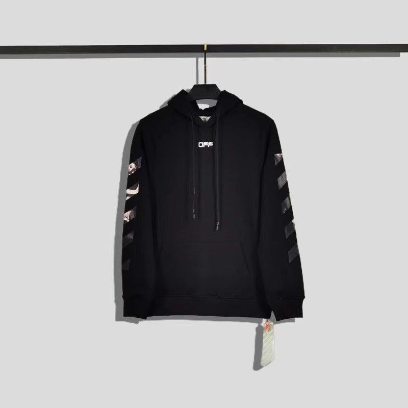OW  hoodie Angel Wings Arrow Pattern Pullover Hood