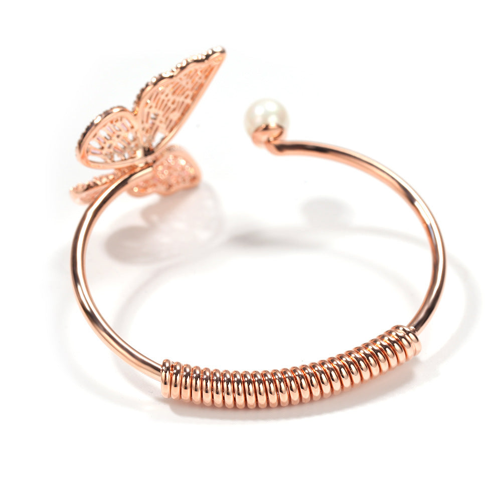 Bracelet Butterfly Bracelet Adjustable Bracelet Copper Zircon Animal Spectrum St. Valentine's