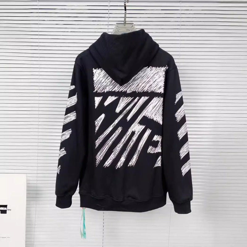 OW hoodie sketch arrow pattern hooded