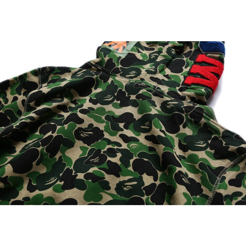 Bathing Ape Hoodie Camouflage Alphabet Embroidery Shark Hooded