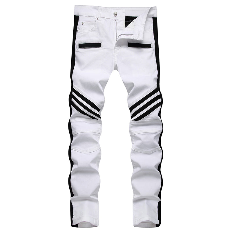 Mens Fashion Jeans black camouflage stripes 8829#