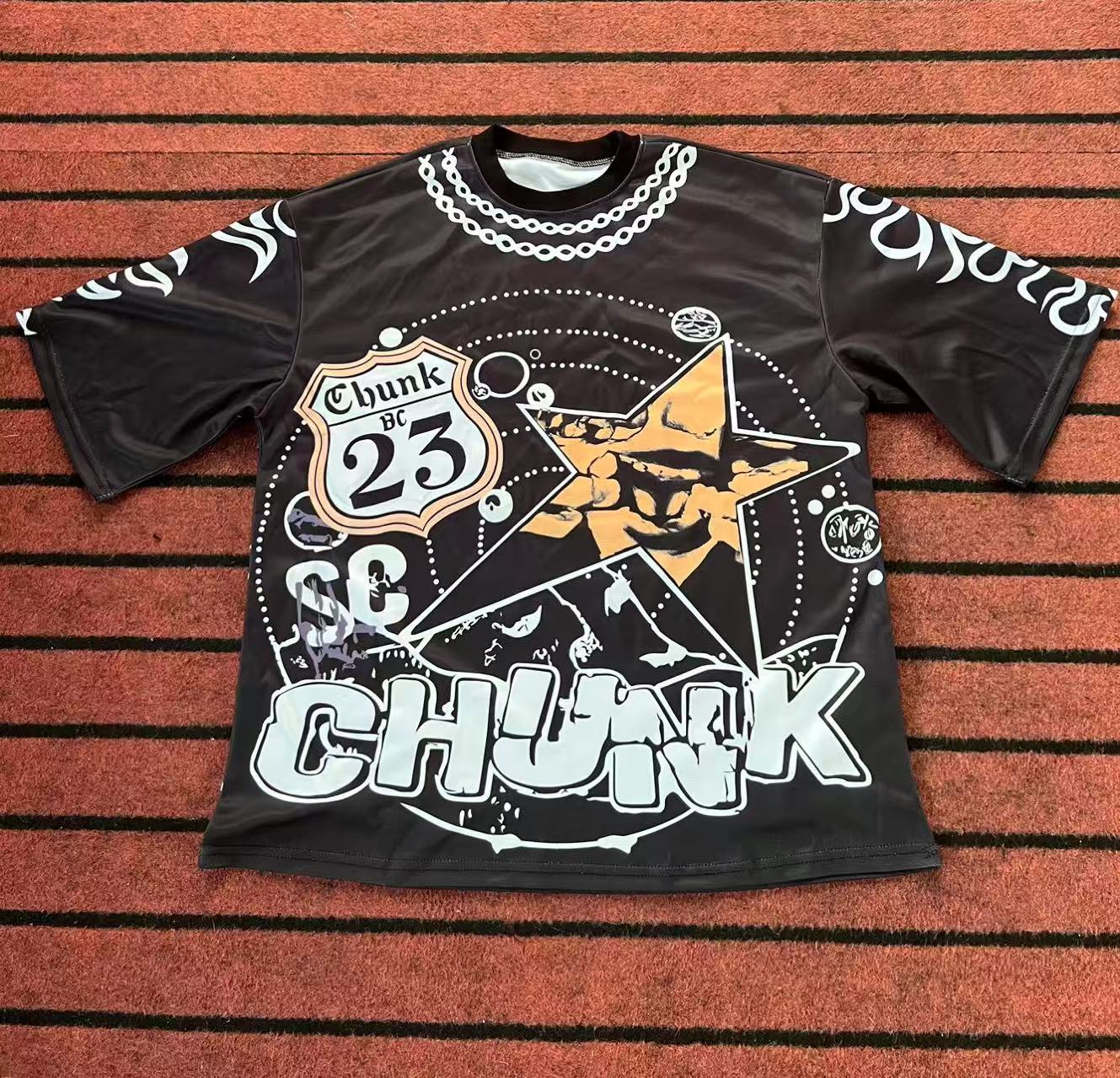 Street T Shirts Washed Old Oversize Hip Hop Skateboard Anime Print Short Sleeve