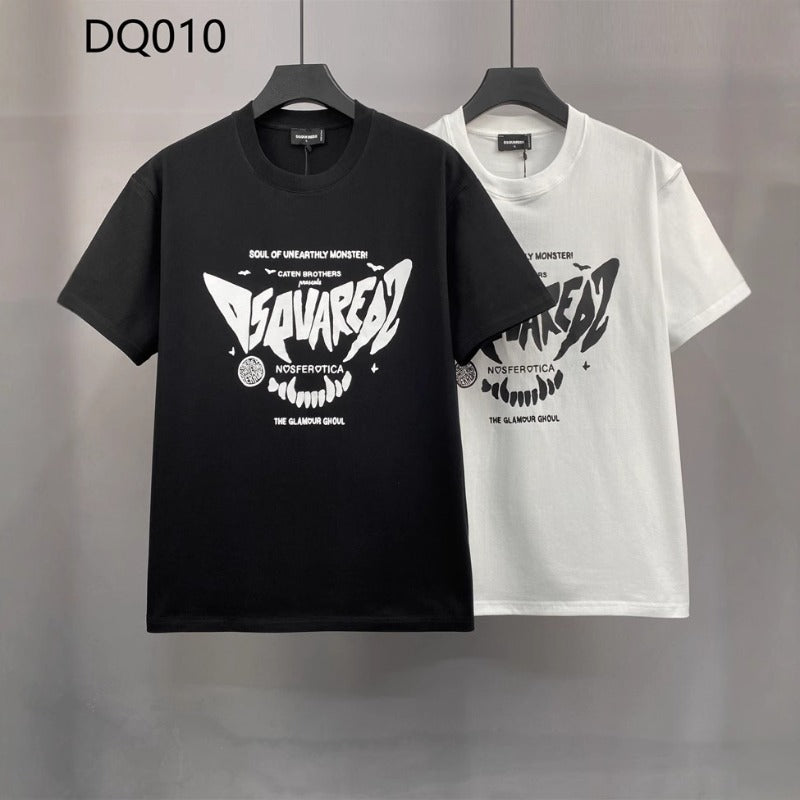 DSQ2 T Shirts Small Letter Crew Neck Top Bottom Shirt