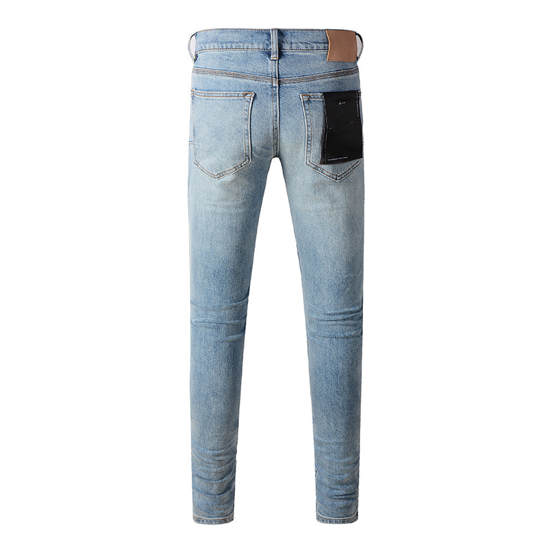 Mens trendy purple jeans, 100% cotton Pure Cotton High Street Trend