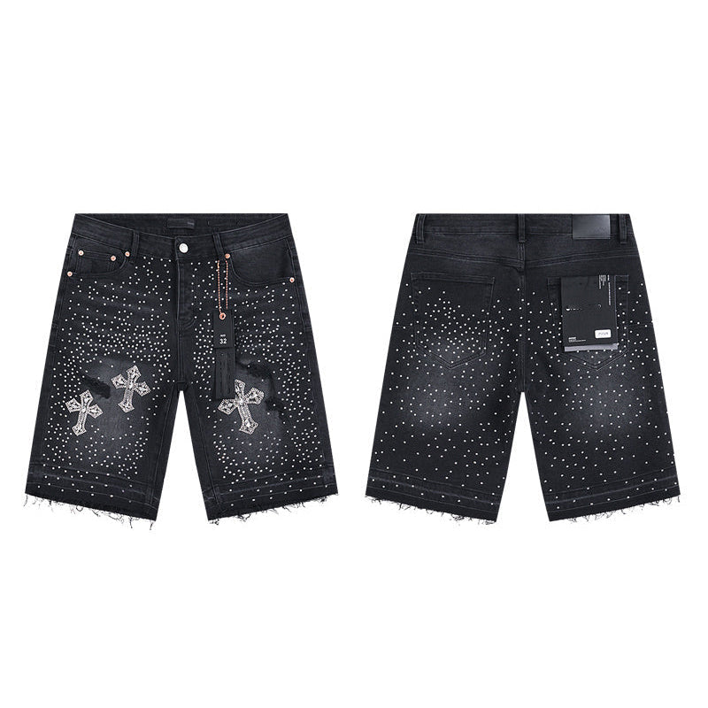 Mens trendy purple jeans, 100% cotton Denim Shorts #PU529