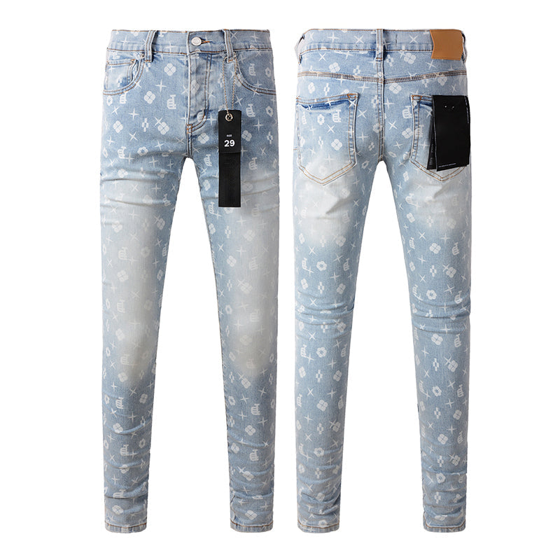 Mens trendy purple jeans, 100% cotton Pure Cotton High Street Trend