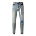 Mens trendy purple jeans, 100% cotton Pure Cotton High Street Trend