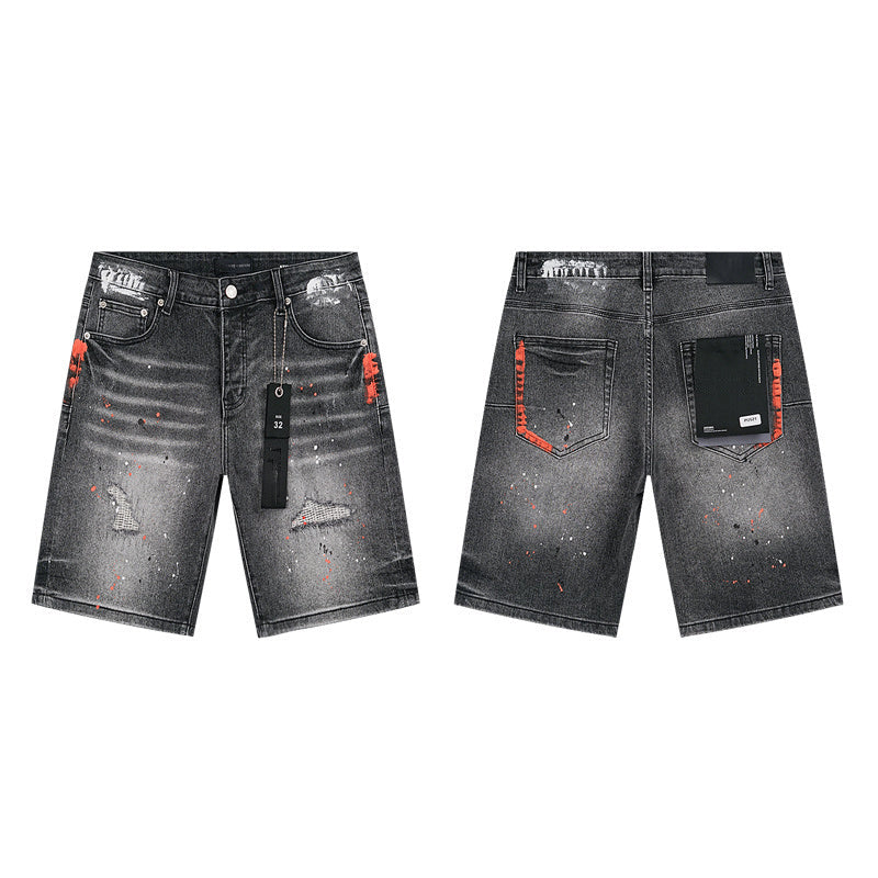 Mens trendy purple jeans, 100% cotton Denim Shorts #PU521