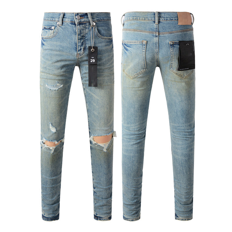 Mens trendy purple jeans, 100% cotton Pure Cotton High Street Trend
