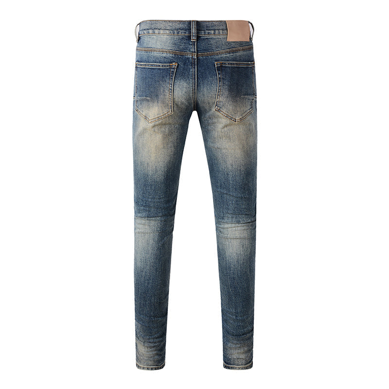 Mens trendy purple jeans, 100% cotton Pure Cotton High Street Trend