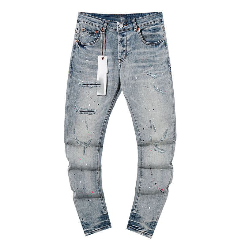 Mens trendy purple jeans, 100% cotton Jeans #PU138