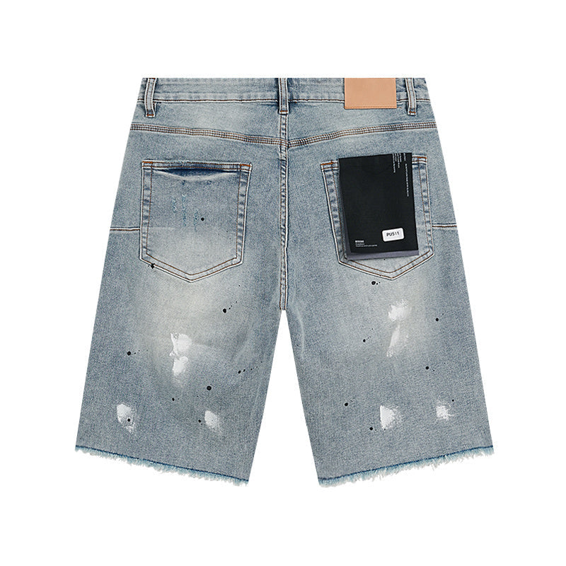 Mens trendy purple jeans, 100% cotton Denim Shorts #PU511