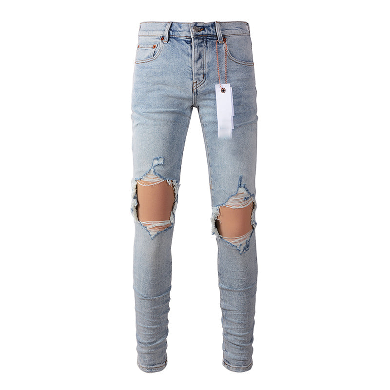 Mens trendy purple jeans, 100% cotton Pure Cotton High Street Trend