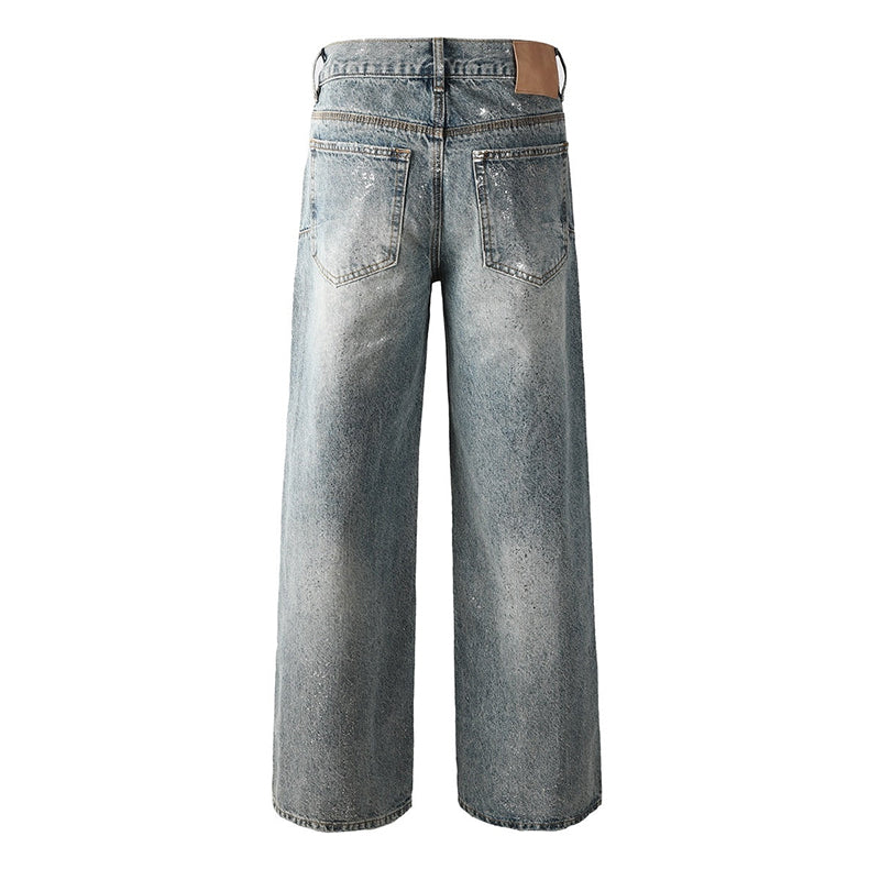 Mens trendy purple jeans, 100% cotton Rhinestones #101