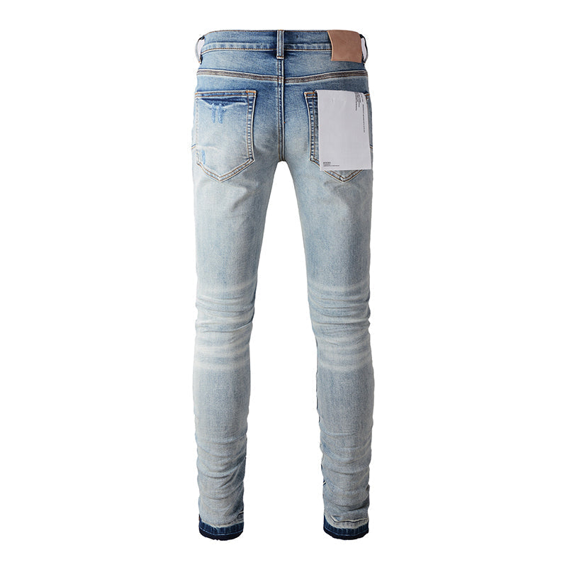 Mens trendy purple jeans, 100% cotton Pure Cotton High Street Trend