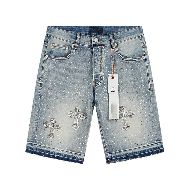Mens trendy purple jeans, 100% cotton Denim Shorts #PU512