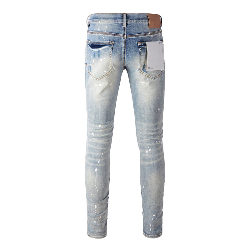 Mens trendy purple jeans, 100% cotton Pure Cotton High Street Trend