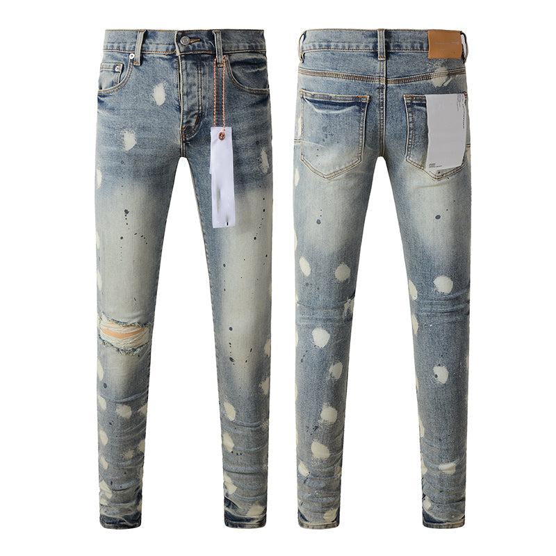 Mens trendy purple jeans, 100% cotton Pure Cotton High Street Trend