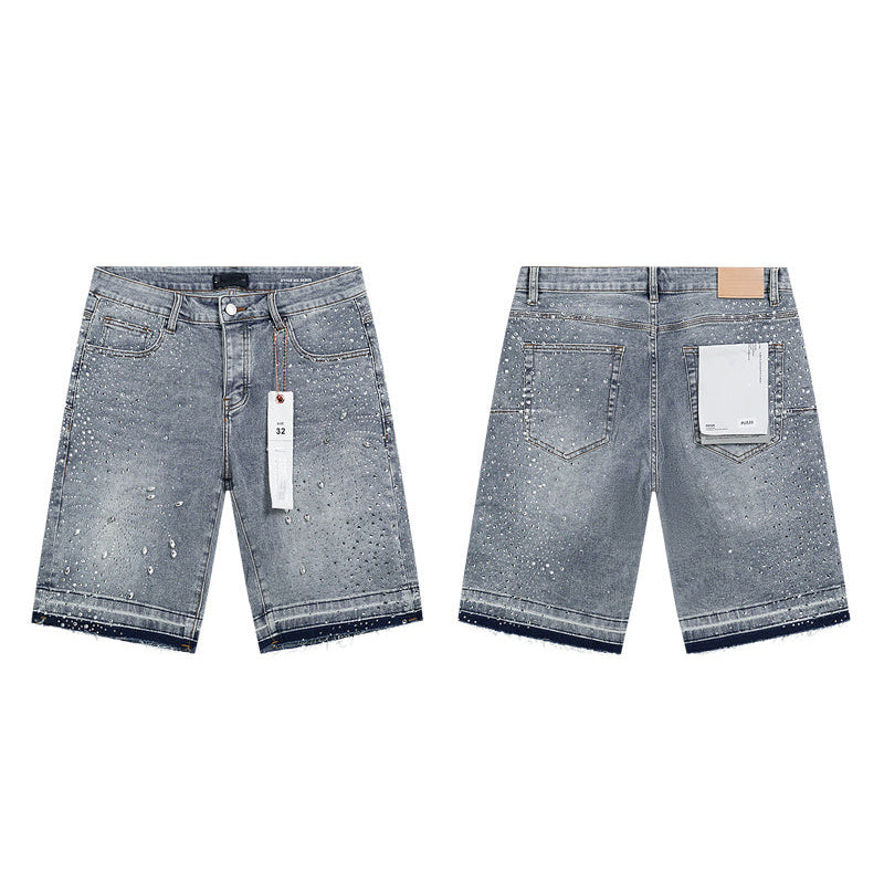 Mens trendy purple jeans, 100% cotton Denim Shorts #PU533