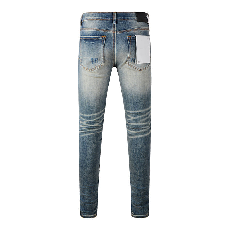 Mens trendy purple jeans, 100% cotton Pure Cotton High Street Trend