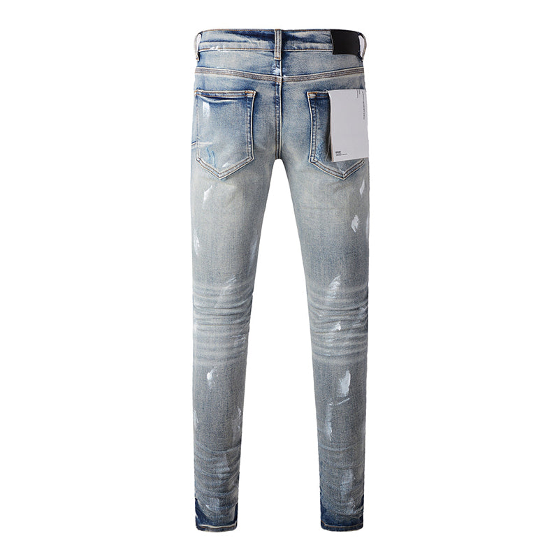 Mens trendy purple jeans, 100% cotton Pure Cotton High Street Trend