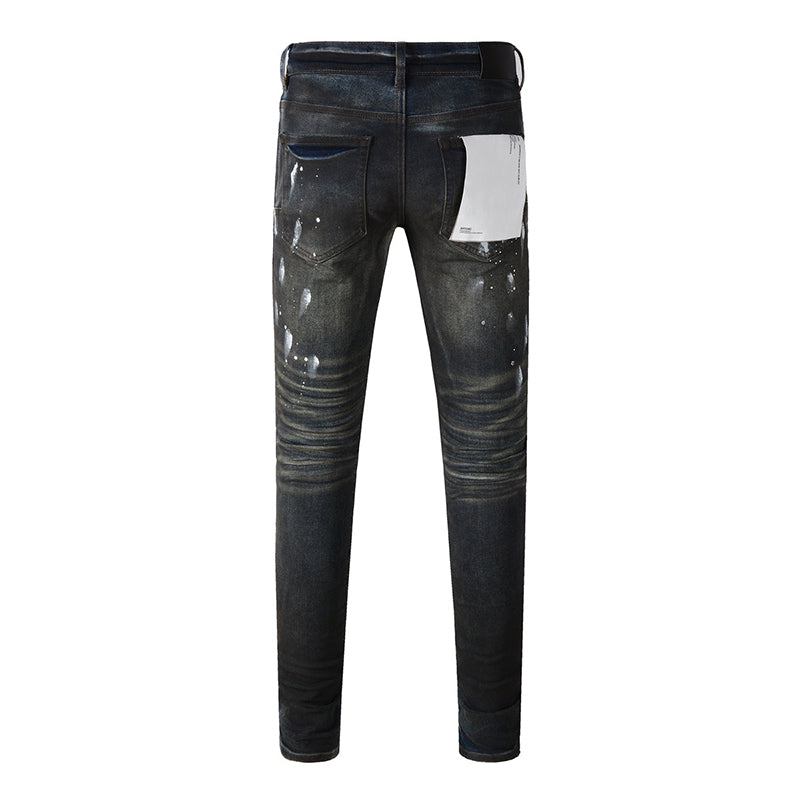 Mens trendy purple jeans, 100% cotton Pure Cotton High Street Trend