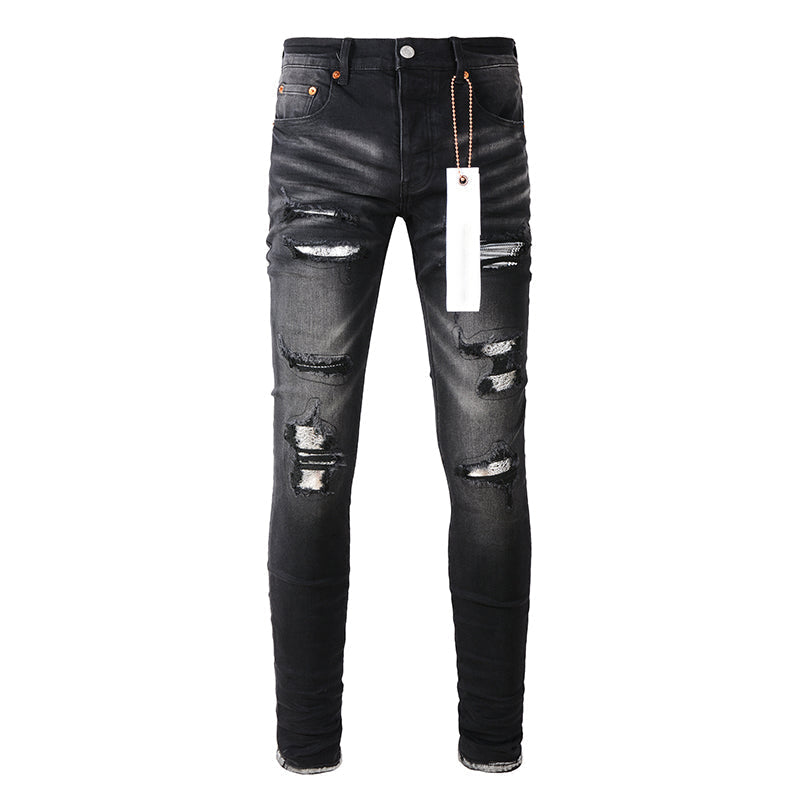 Mens trendy purple jeans, 100% cotton Pure Cotton High Street Trend