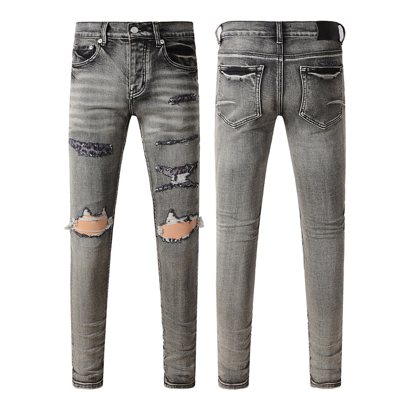 Mens trendy purple jeans, 100% cotton Pure Cotton High Street Trend