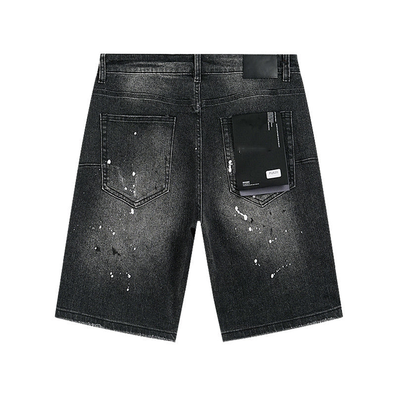 Mens trendy purple jeans, 100% cotton Denim Shorts #PU520