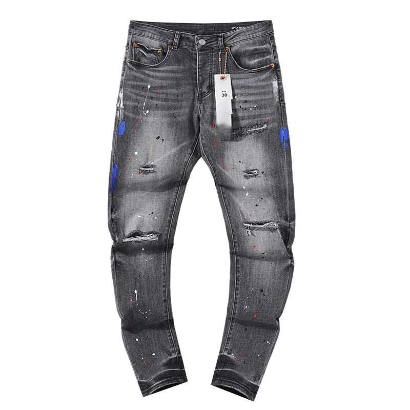 Mens trendy purple jeans, 100% cotton Jeans #PU127